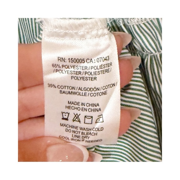 Women's DRA Blue White Stripes Long Sleeve bell Sleeves Blouse Shirt size xs - Picture 5 of 7